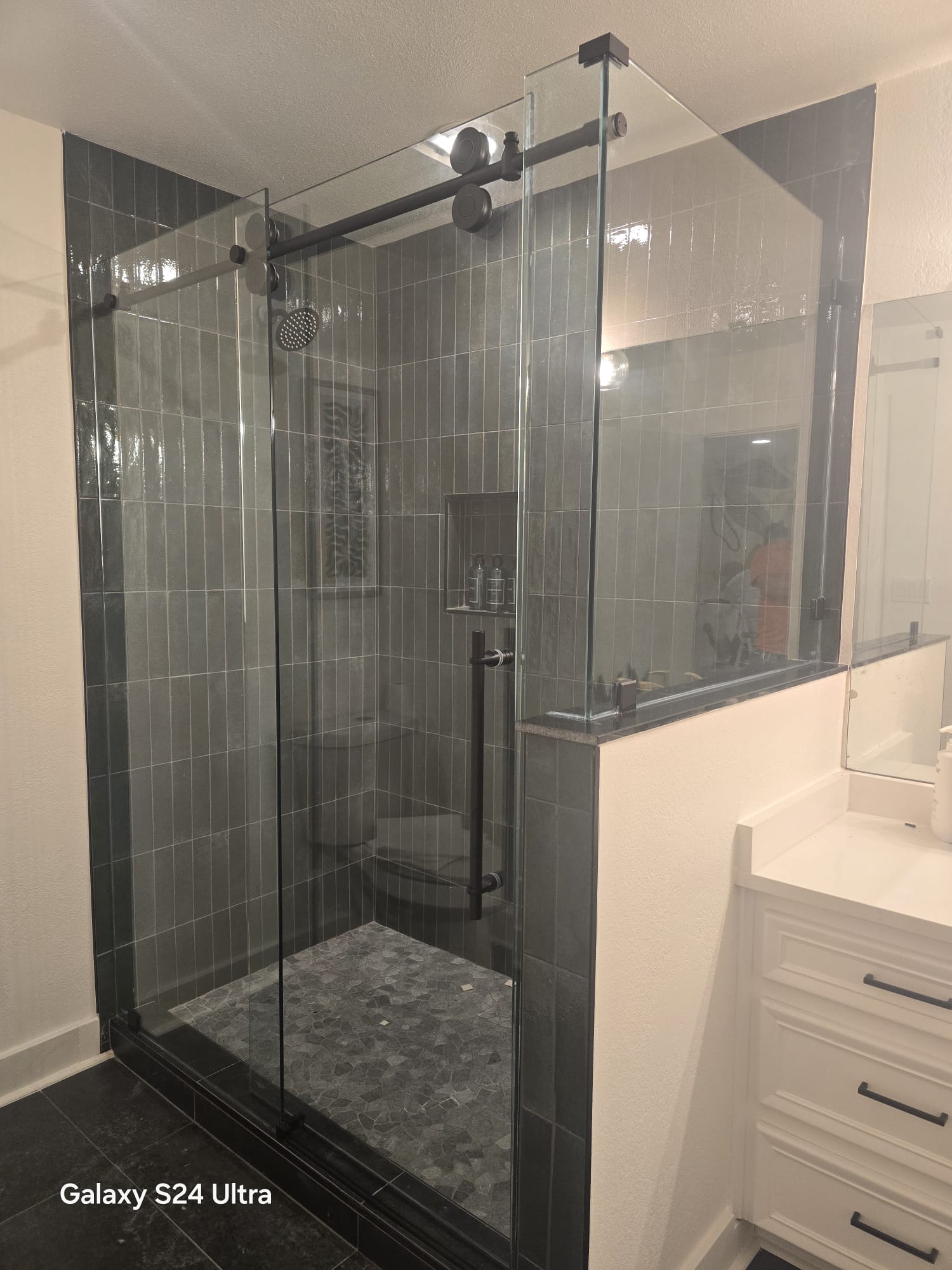 Sliding Shower β Black Hardware